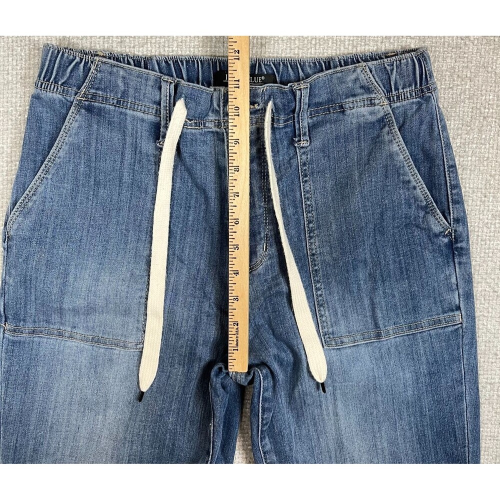 Judy Blue Jeans Womens 7/28 Blue Jogger High Rise Tapered Denim Pants Drawstring - Picture 10 of 12